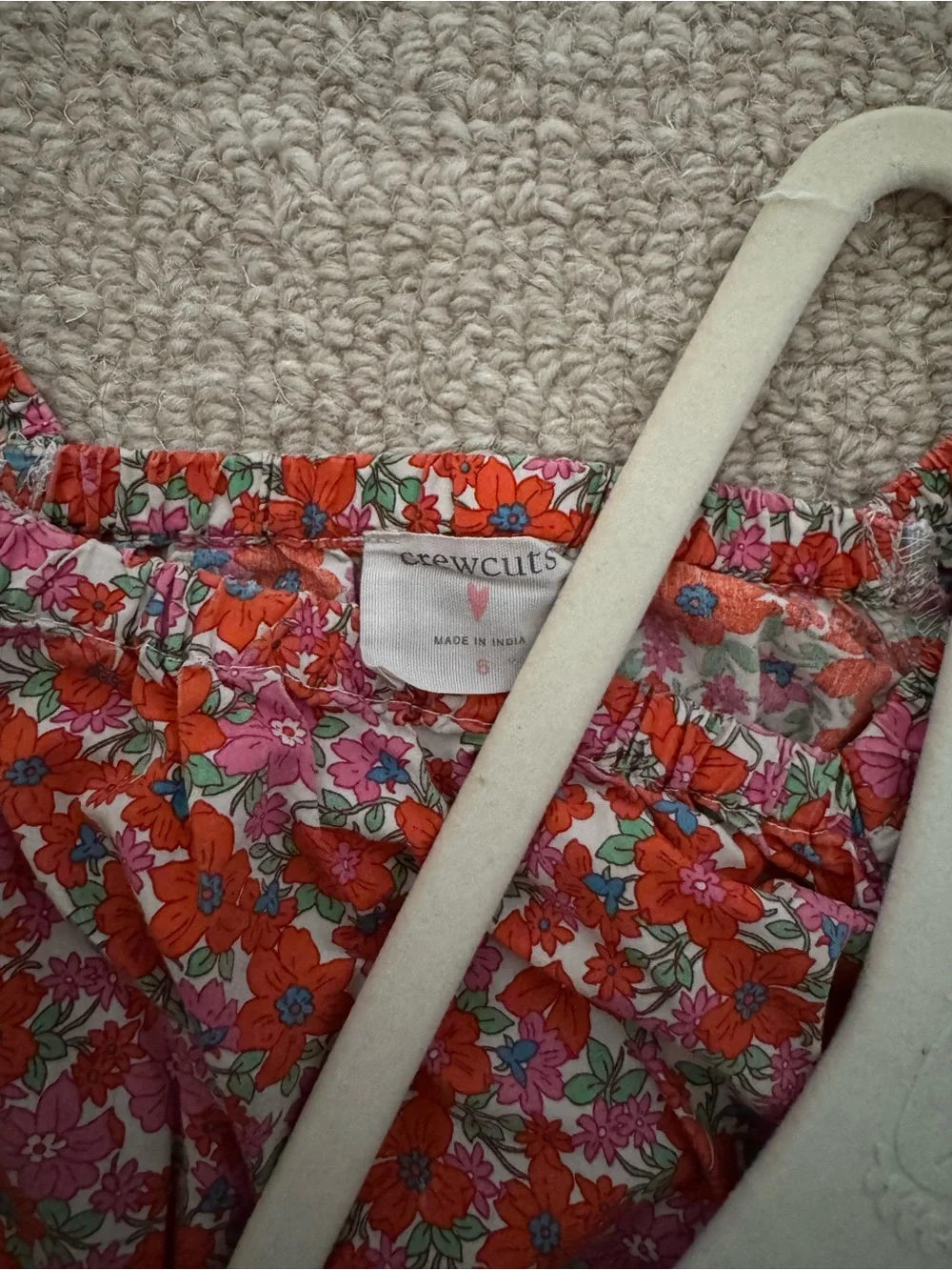 Crewcuts Girls’ Floral Cotton Puff-Sleeve Dress – Size 6